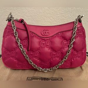 Gucci Marmont GG Matelasse Crossbody Pink